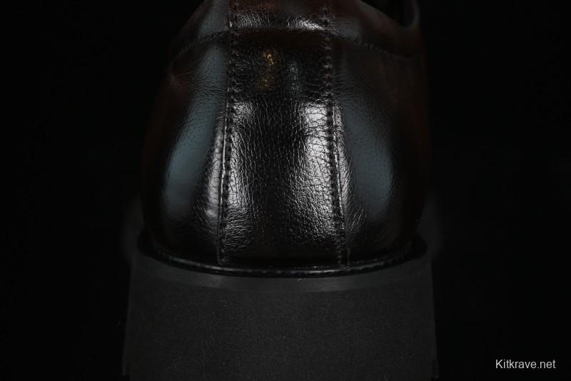 ECCO Block Derby Round Toe Genuine Leather Brogue Dress Shoes - 63667201002