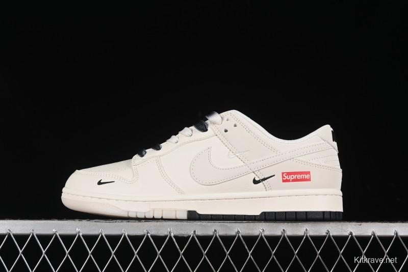 Nike SB Dunk Low Supreme Collaboration - Double Swoosh Dual Color Anniversary High-End Custom Low-Top Casual Skate Shoes - BB8675-112