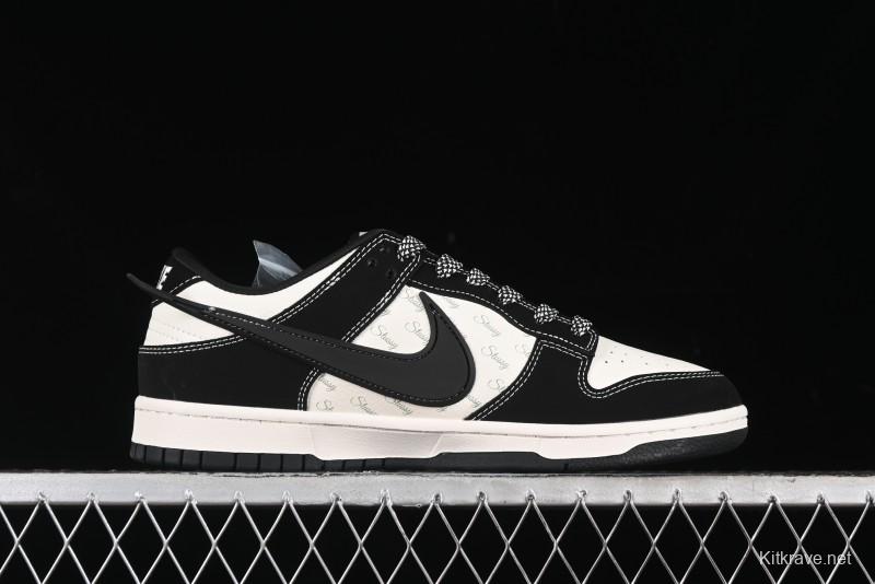 Nike SB Dunk Low x AMBUSH x Stussy Collaboration - Black Stitch Anniversary Custom Low-Top Casual Sneakers - XX2025-358