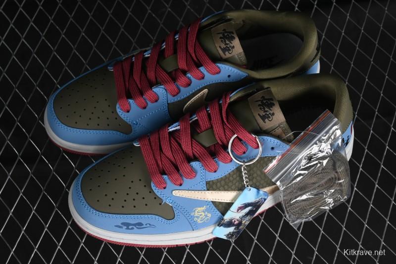 Nike Travis Scott x Fragment Design x Air Jordan 1 Low OG SP AJ1 Low Top Casual Sneakers - CH6336-015