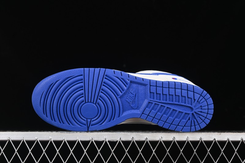 Nike SB Dunk Low Champion Collaboration - Blue Swoosh Anniversary Custom Low-Top Casual Skate Shoes - KK1333-001