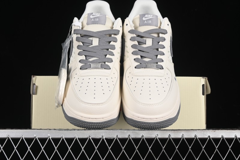 Nike Air Force 1 '07 Low Stussy Collaboration - English Beige Grey Red Low-Top Casual Sneakers - XZ3318-567