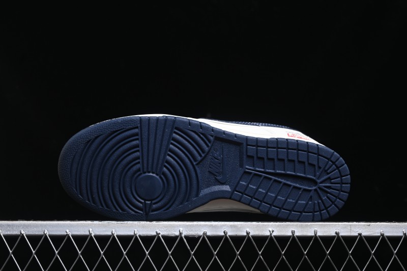 Nike SB Dunk Low Stone Island x Supreme Collaboration - Navy Blue & Off-White Anniversary High-End Custom Low-Top Casual Sneakers - BB9866-007