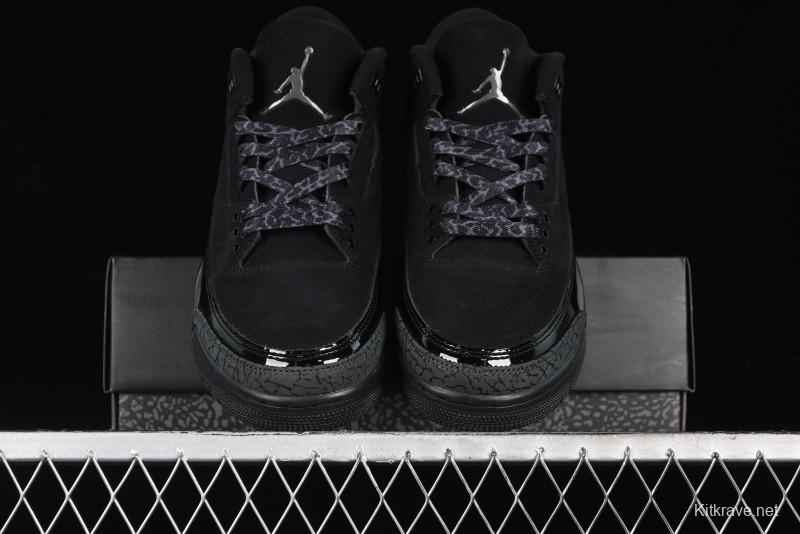 Nike Air Jordan 3 Retro Basketball Shoes in Midnight Black - CT8532-001