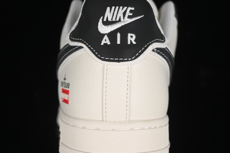 Nike Air Force 1 '07 Low Stone Island x Supreme Collaboration - Off-White Black Heel Casual Sneakers - BB1616-307