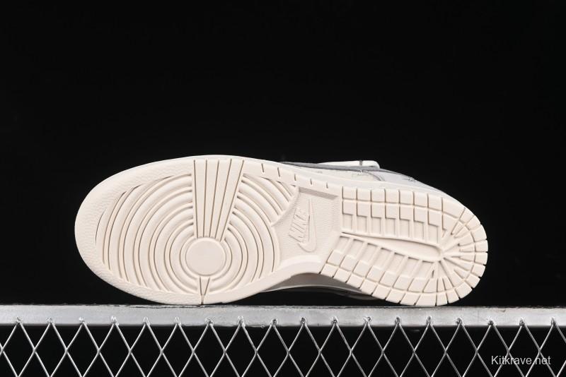 Nike SB Dunk Low Stussy Collaboration - Strap Grey Embroidered Swoosh Anniversary Custom Low-Top Casual Skate Shoes - SJ2068-307