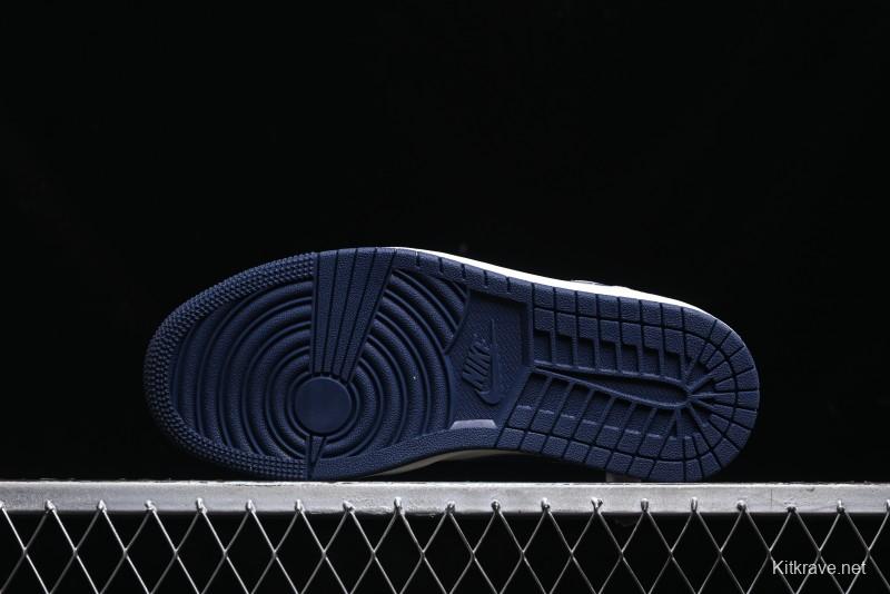 Nike Air Jordan 1 Low AJ1 The North Face Collaboration - Custom High-End Retro Basketball Shoes with Blue Swoosh - DM9188-010