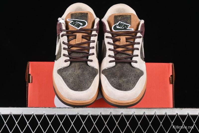 Nike Dunk Low Retro "Love & Peace" Casual Sneakers in Vintage Brown - HQ3459-212