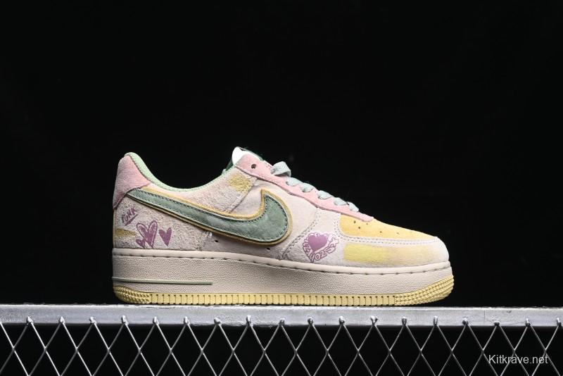 Nike Air Force 1 '07 Low Peach Trees Christmas Eve Limited Custom Casual Sneakers - CD1212-777