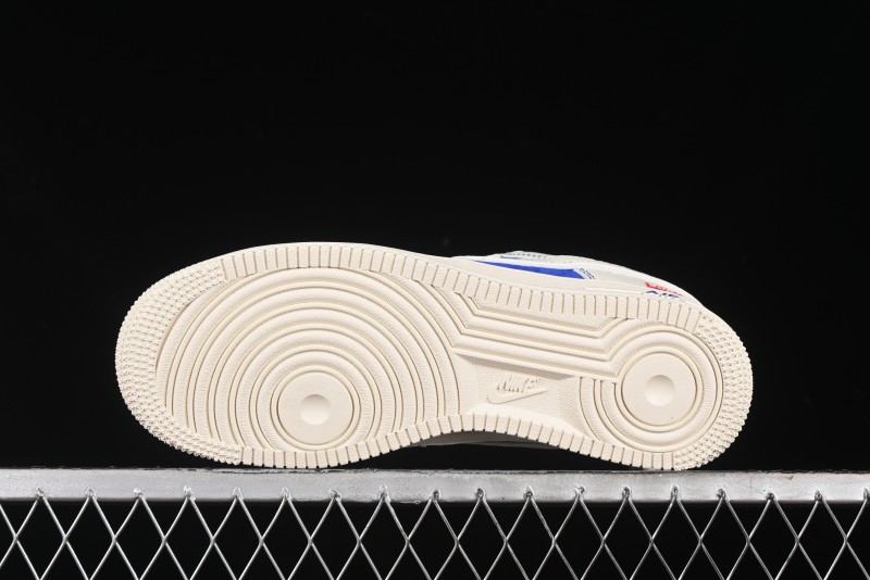 Nike Air Force 1 '07 Low Supreme Collaboration - Off White Navy Blue Low Top Casual Sneakers SJ6698-004