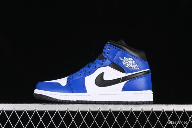 Nike Air Jordan 1 Mid AJ1 Basketball Shoes White Blue - DQ8423-402