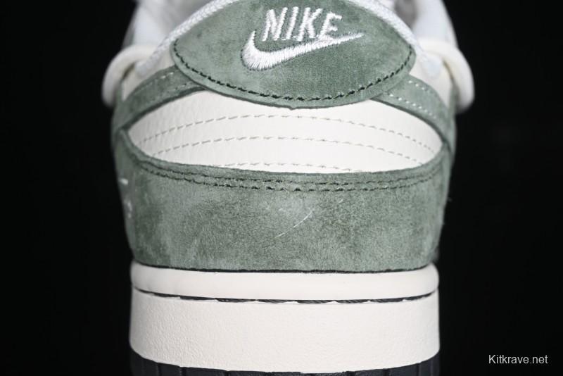 Nike SB Dunk Low Stussy Collaboration - Patina Green Lace-Up Anniversary Custom Low-Top Casual Skate Shoes - XS1186-105