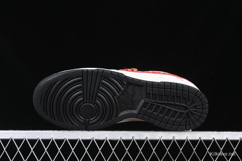 Nike SB Dunk Low Year of the Snake Series Monogram Red Swoosh Anniversary Custom Low-Top Casual Skate Shoes - DJ2024-081