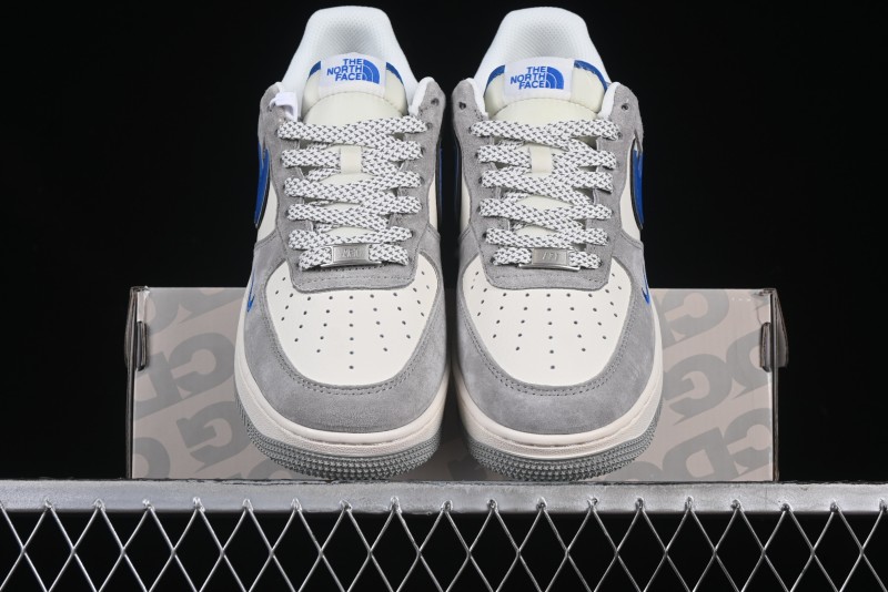 Nike Air Force 1 '07 Low The North Face Collaboration Grey Blue Swoosh Casual Shoes - XZ6188-745