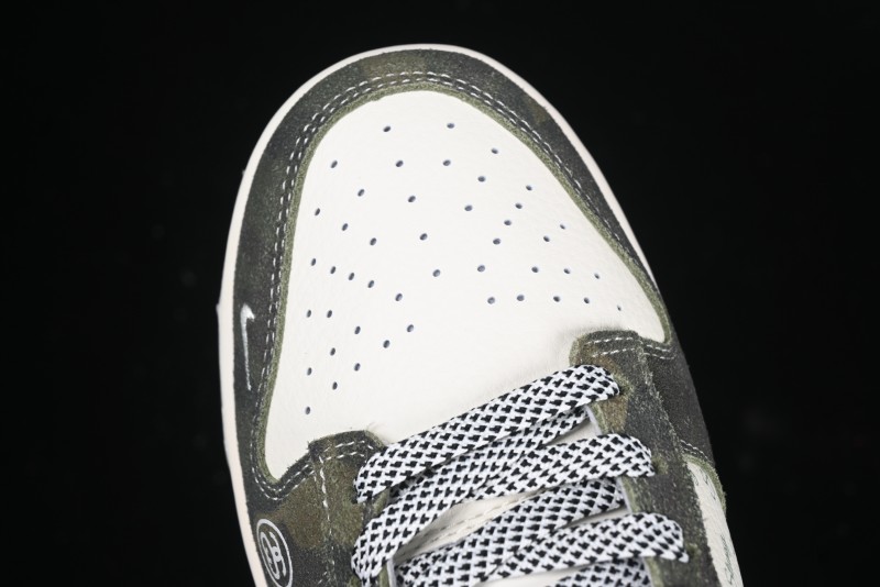 Nike SB Dunk Low Stussy Collaboration - Camo Black Swoosh Anniversary High-End Custom Low-Top Casual Sneakers - DM6868-011