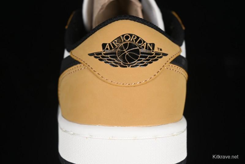 Nike Air Jordan 1 Low OG AJ1 White Yellow Black Swoosh Casual Sneakers - CZ0790-107