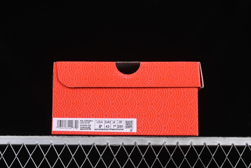 Nike Travis Scott x Fragment Design x Air Jordan 1 Low OG SP AJ1 Snake Year Limited Grey Snake Scale with Grey Swoosh Low-top Casual Sneakers - XS3086-009