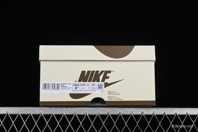Nike Travis Scott x Air Jordan 1 Low OG AJ1 Reverse Swoosh Sneakers - DM7866-200