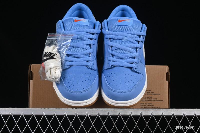 Nike SB Dunk Low Pro ISO Skateboarding Shoes in University Blue with White Swoosh - FJ1674-401