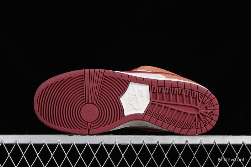 Nike SB Dunk Low Pro Brown Red Colorway SB Low Top Casual Skate Shoes - BQ6817-202