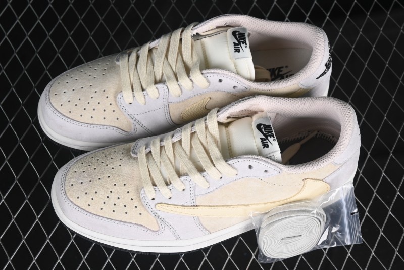 Nike Travis Scott x Air Jordan 1 Low OG AJ1 Reverse Swoosh Collaboration Sneakers - DM7866-812