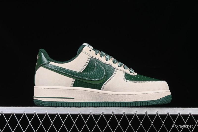 Nike Air Force 1 '07 Low The North Face Collaboration Green Snake Scale Casual Sneakers - DM6688-015
