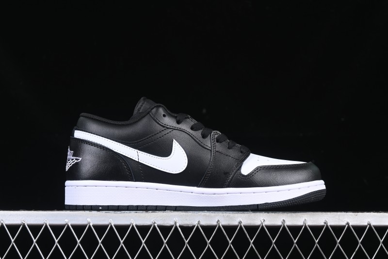 Nike Air Jordan 1 Low Retro Basketball Shoes in Black and White - 553558-043