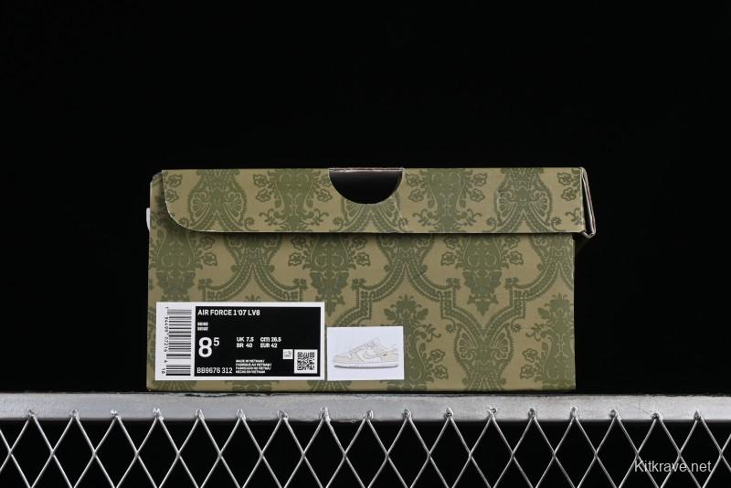 Nike SB Dunk Low Gucci Collaboration - Silver White Pattern Anniversary High-End Custom Low-Top Casual Sneakers BB9676-312