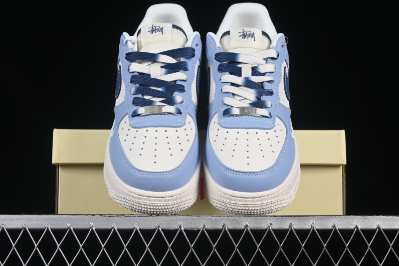 Nike Air Force 1 '07 Low Stussy Collaboration Dual-Tone Sky Blue Low-Top Casual Sneakers - XS1958-516