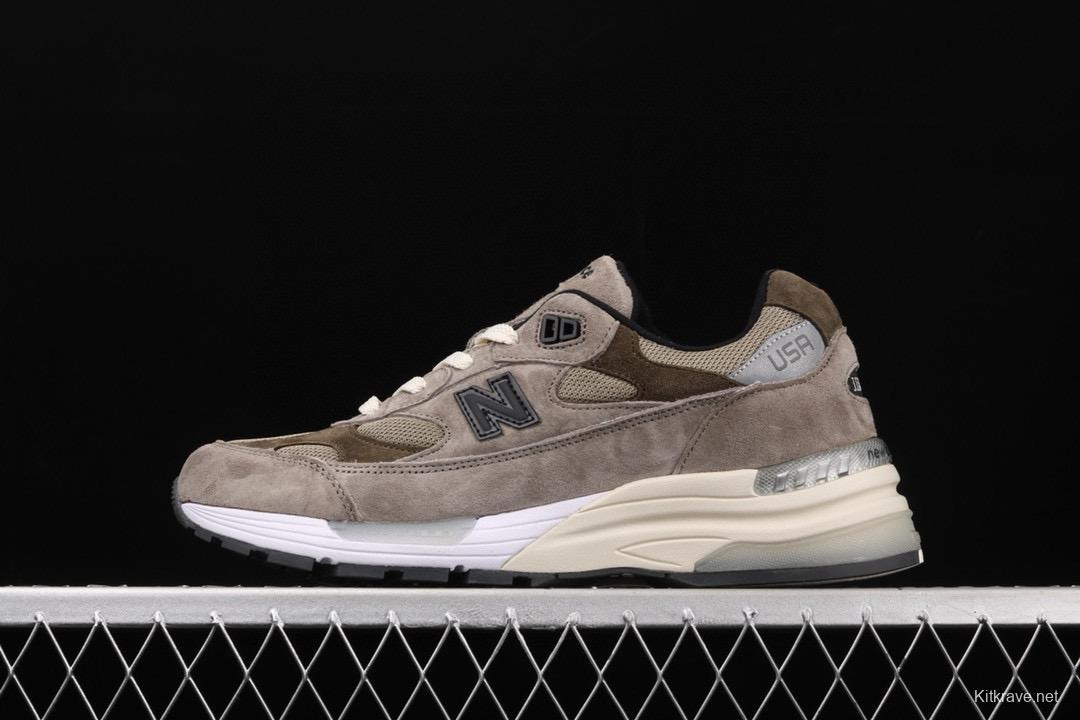 New Balance Made in USA M992 Series Classic Retro Running Shoes with JJJJound Collaboration - M992J2