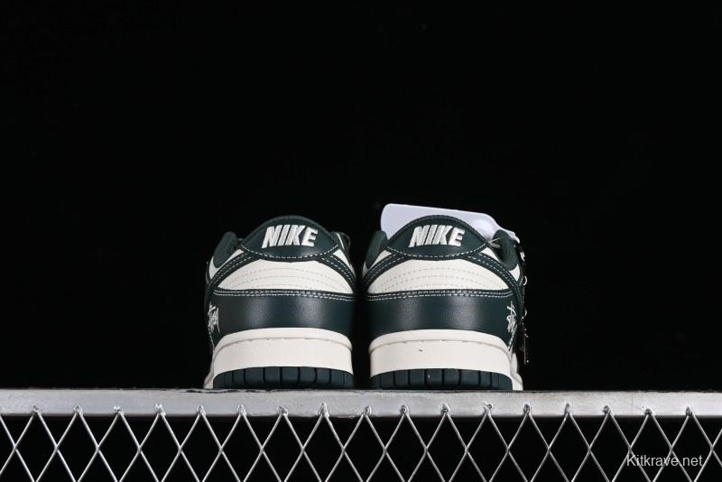 Nike SB Dunk Low Stussy Collaboration - Navy Starry Sky Anniversary Custom Low-Top Casual Skate Shoes - BB9898-003