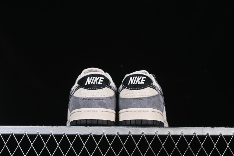 Nike SB Dunk Low Anniversary Edition Customized Sneakers with Grey Swoosh Logo - DJ2024-083