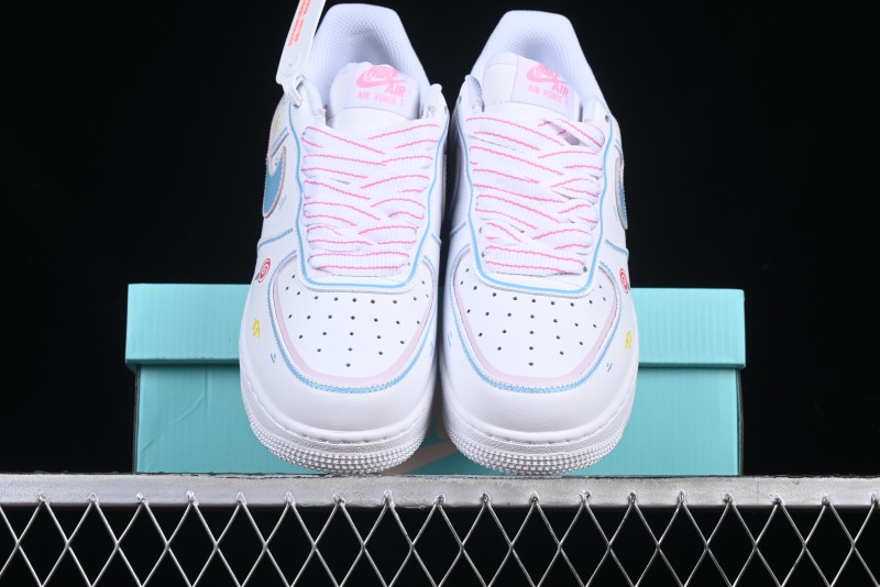 Nike Air Force 1 '07 Low Valentine's Day Limited Edition 2D Hand-Painted Graffiti Lollipop Casual Sneakers - TY0301-111