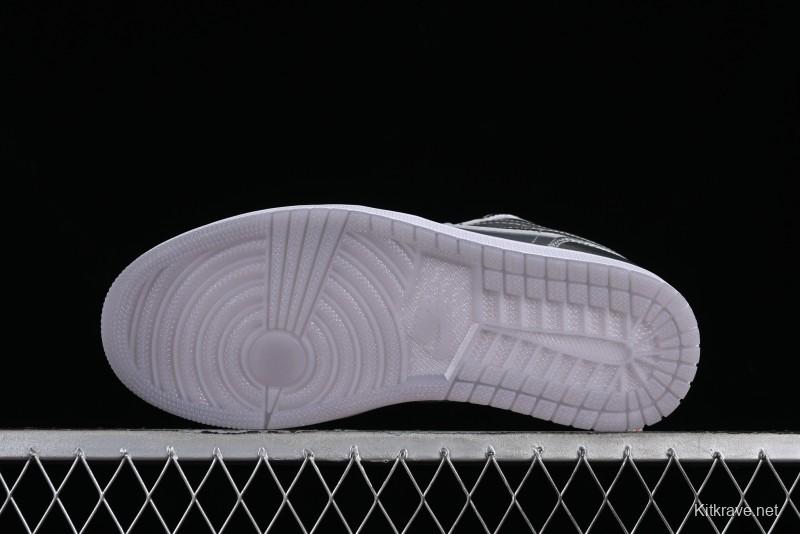 Nike Air Jordan 1 Low "Metallic Silver" Casual Sneakers with Metallic Finish - FN5030-001