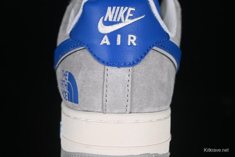 Nike Air Force 1 '07 Low The North Face Collaboration Grey Blue Swoosh Casual Shoes - XZ6188-745