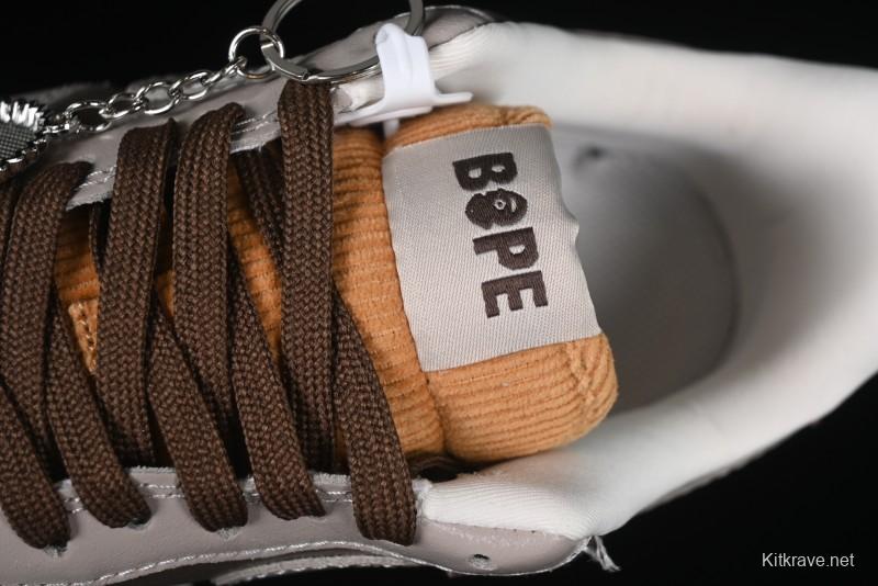 Nike Air Force 1 '07 Low BAPE Collaboration Grey Green Brown Low-Top Casual Sneakers - KK1988-039