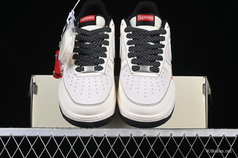 Nike Air Force 1 '07 Low Supreme Collaboration Casual Sneakers with Full-Length Air Cushion - BB7518-012