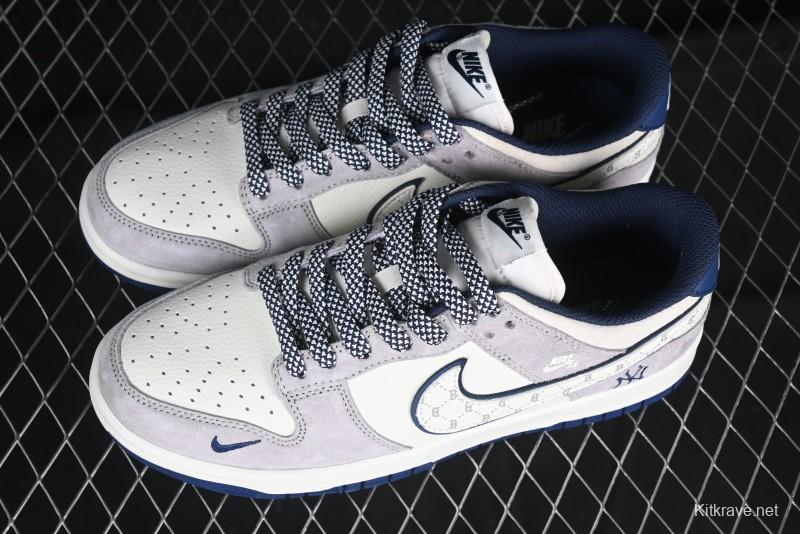 Nike SB Dunk Low MLB Collaboration Embroidered Blue Logo Anniversary Custom Low-Top Casual Skate Shoes - DJ2024-092