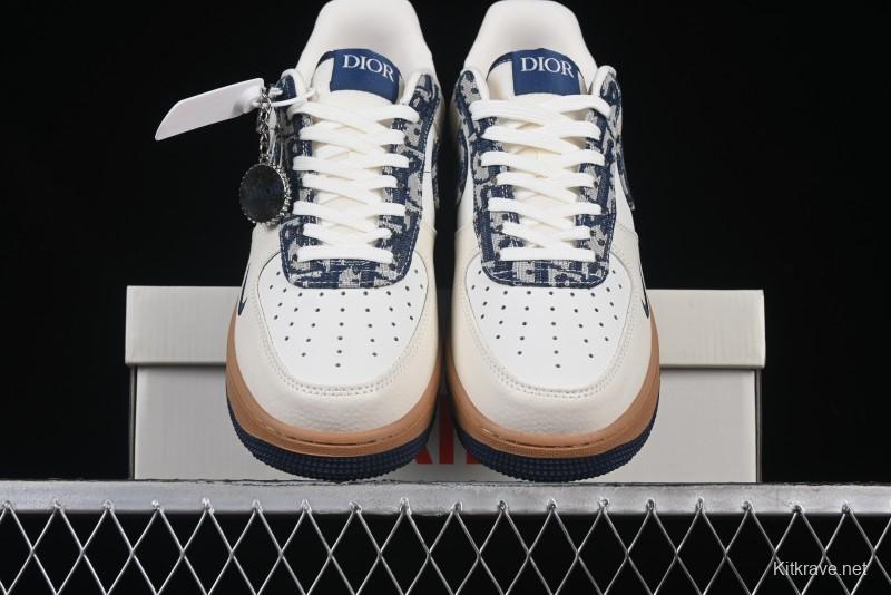 Nike Air Force 1 '07 Low Dior Collaboration Grey Knit Casual Sneakers - KK1988-052