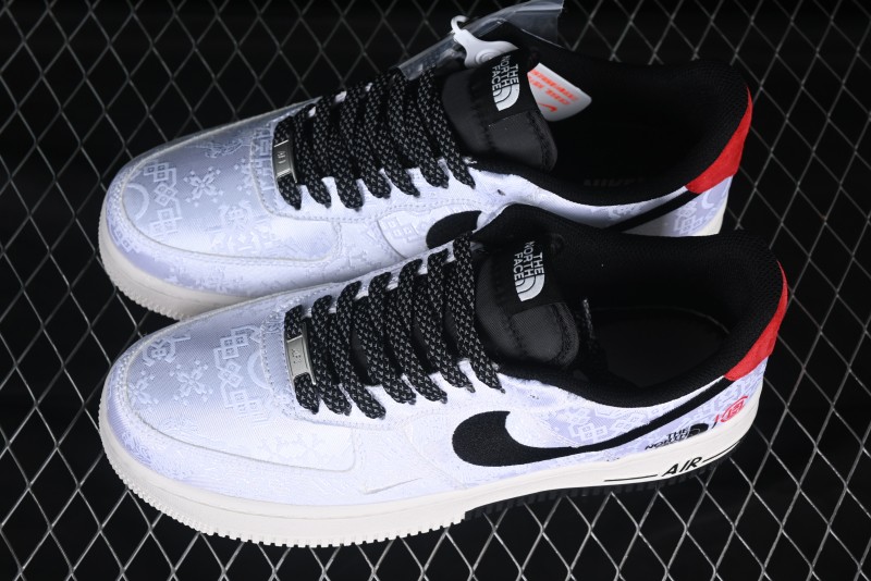 Nike Air Force 1 '07 Low North Face Edison Chen Collaboration White Silk Dual-Tone Casual Sneakers - DM6868-054