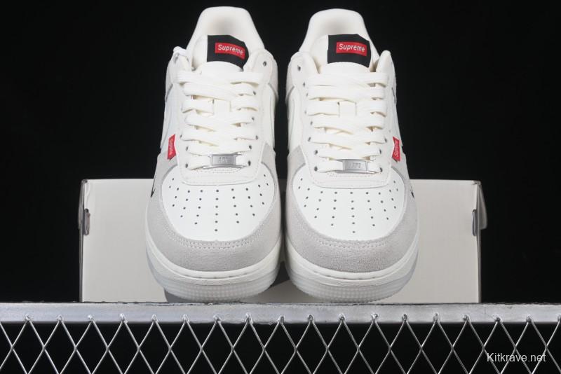 Nike Air Force 1 '07 Low Supreme Collaboration - Beige Grey Woven Label Casual Sneakers - CH6336-517