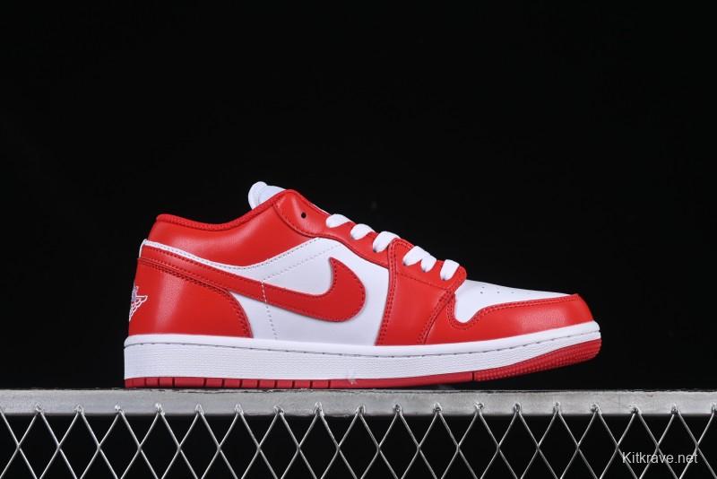 Nike Air Jordan 1 Low AJ1 White Red Casual Sneakers - 553558-166