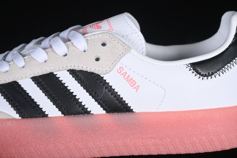 Adidas Samba Classic – White/Black with Pink Translucent Sole