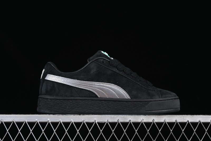 PUMA Suede XL Classic Men's Sneakers - Black with Metallic Silver Accents