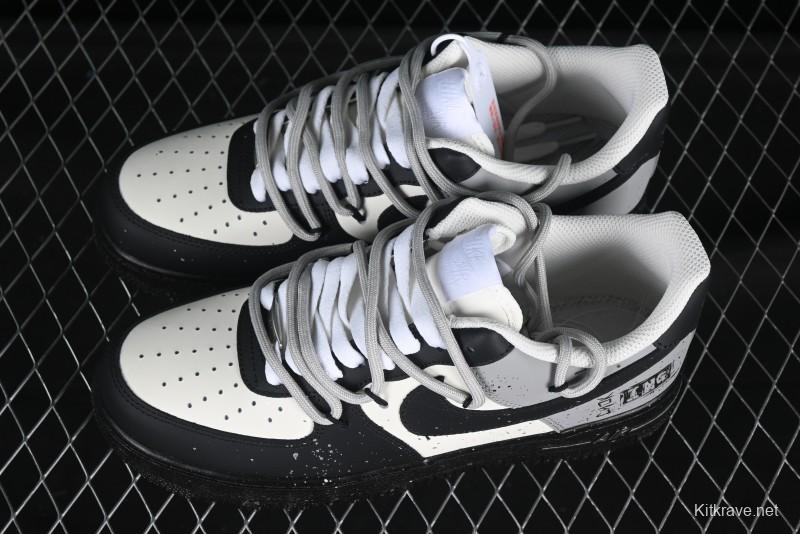 Nike Air Force 1'07 Low Star Graffiti Hand-Painted Casual Sneakers with Full-Length Air Cushion - XV7981-476