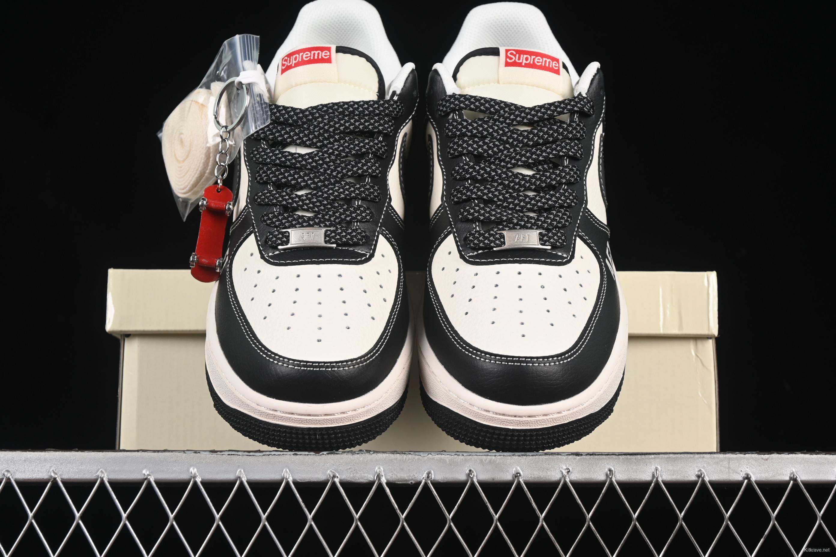 Nike Air Force 1 '07 Low Supreme Casual Sneakers in Beige Black - HH7518-053