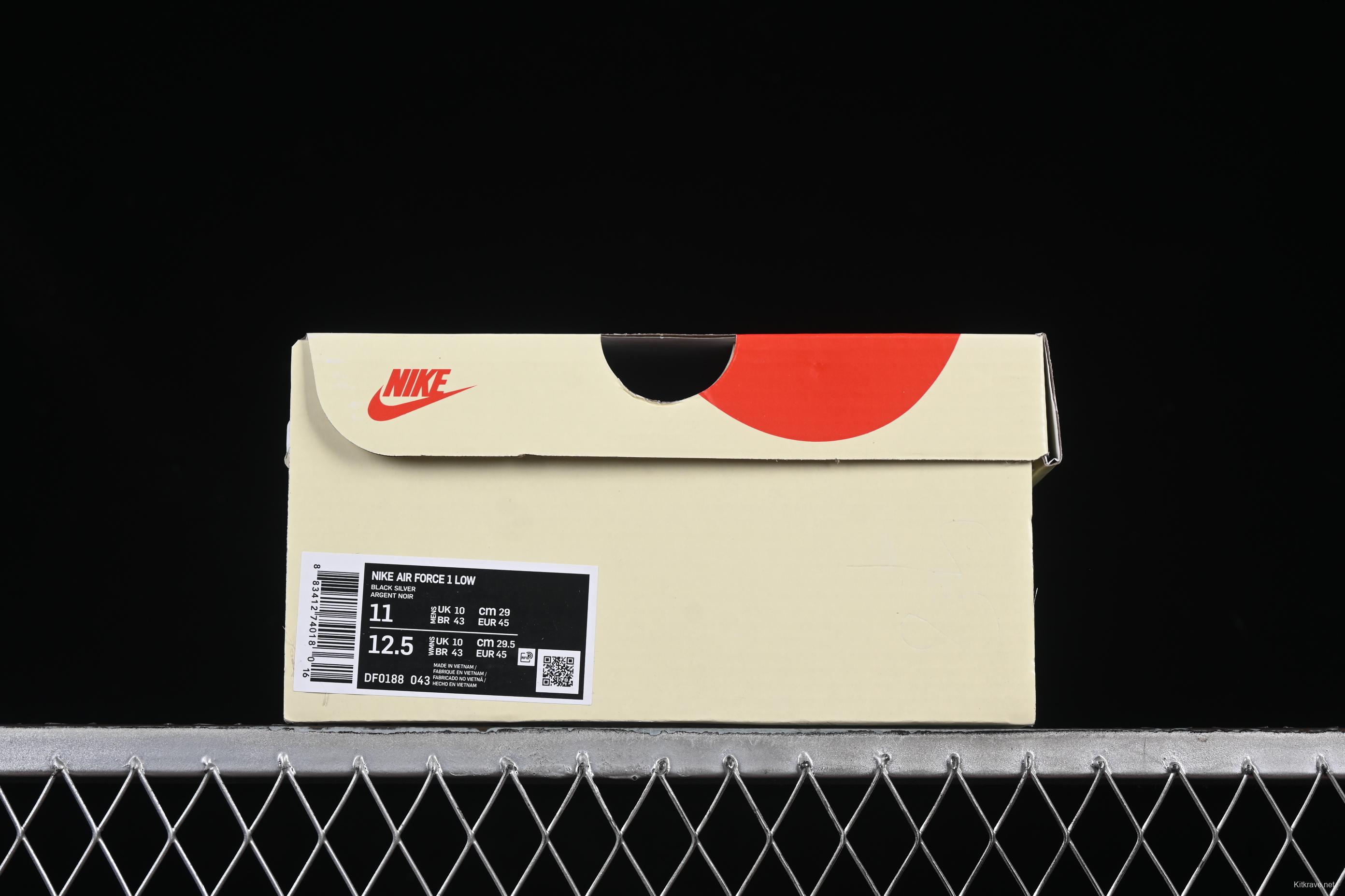 Nike Air Force 1 '07 Low Stussy Collaboration Silver Swoosh Starry Sky Casual Sneakers - DF0188-043