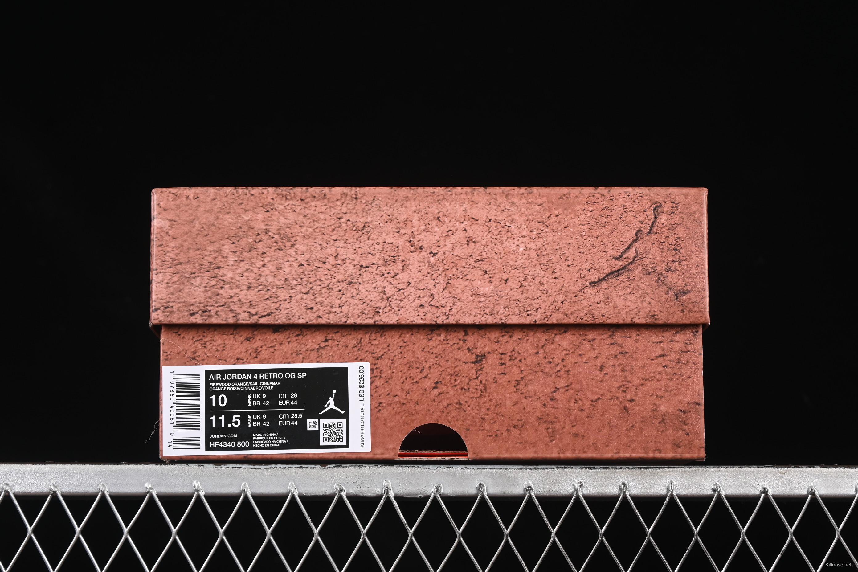 Nike Nigel Sylvester x Air Jordan 4 Retro OG "Brick By Brick" High-Top Sneakers with Suede and Leather Details - HF4340-800