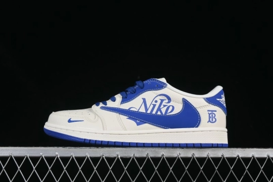 Nike Travis Scott x Fragment Design x Air Jordan 1 Low OG SP AJ1 Burberry Collaboration Low-Top Casual Sneakers - LD2025-007