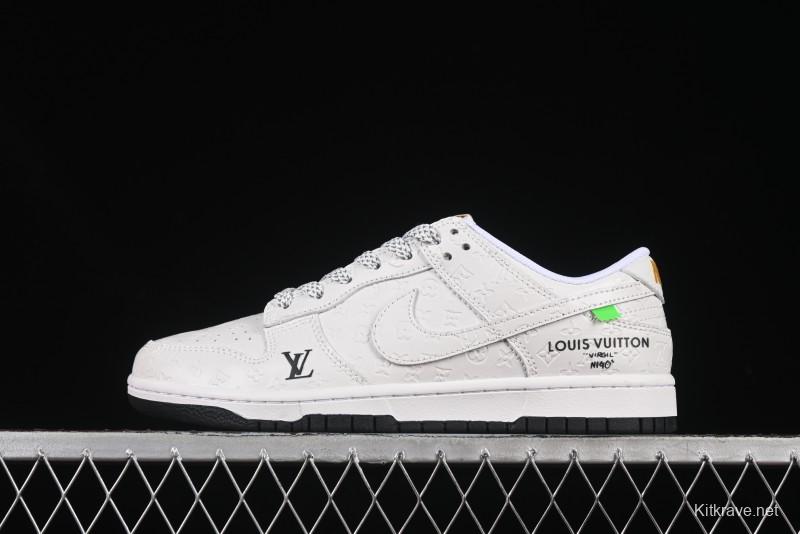 Nike SB Dunk Low LV Collaboration Black White Dark Print Anniversary High-End Custom Low-Top Casual Skate Shoes - XX3168-145